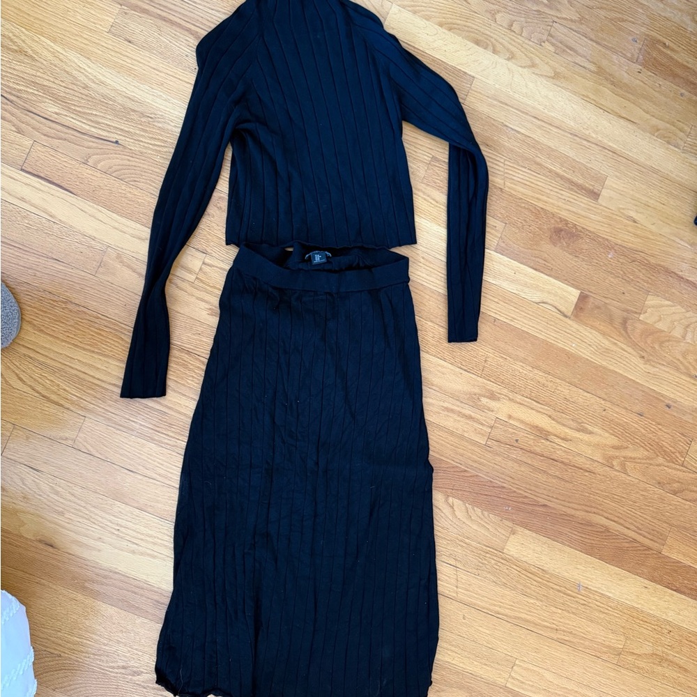 Rachel Zoe Black Ribbed Ensemble